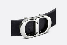 Load image into Gallery viewer, CD Icon Leather Bracelet • Black Calfskin and Silver-Finish Brass
