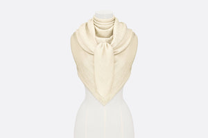 D-Oblique Shawl • White Wool, Silk and Cashmere