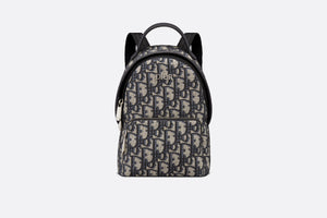 Kid's Mini Rider Backpack • Beige and Blue Dior Oblique Jacquard