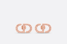Load image into Gallery viewer, Petit CD Stud Earrings • Pink-Finish Metal and Pink Crystals
