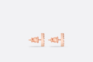 Petit CD Stud Earrings • Pink-Finish Metal and Pink Crystals