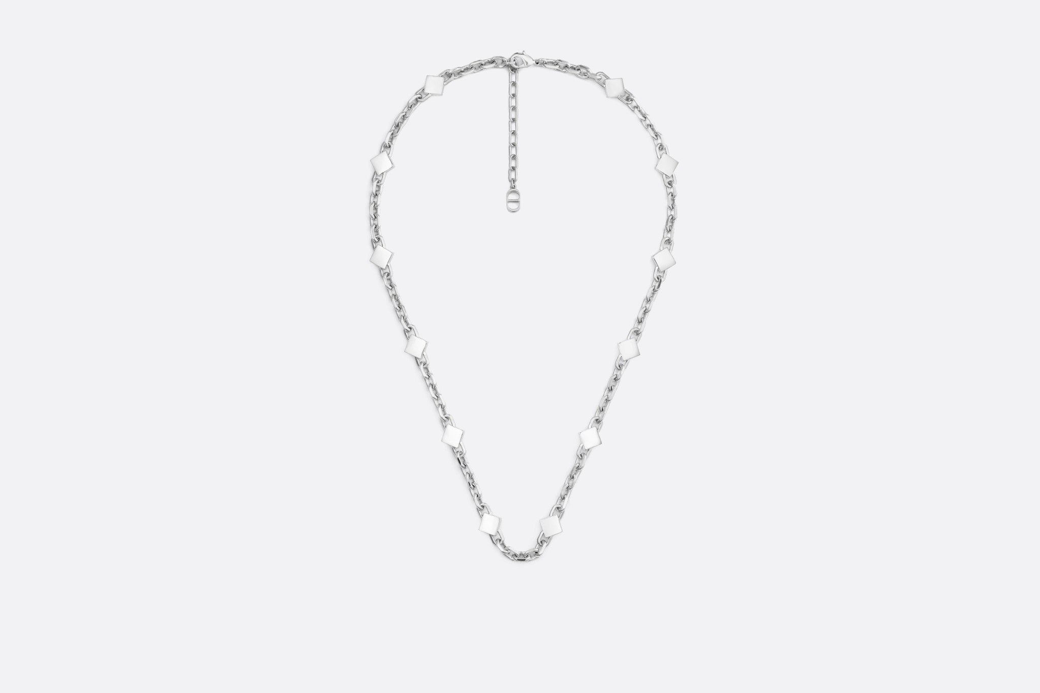 Christian Dior Couture Chain Link Necklace Silver-Finish Brass