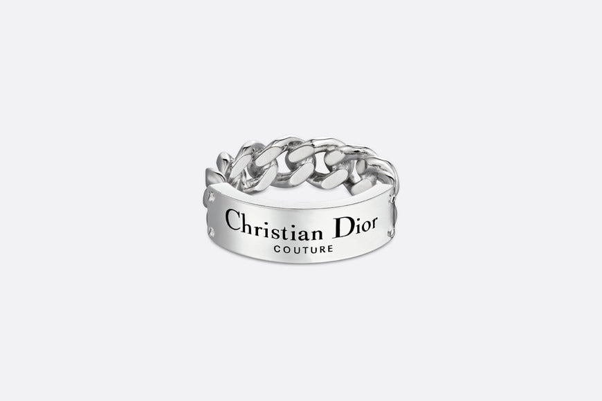 Christian Dior Couture Chain Link Ring • Silver-Finish Brass
