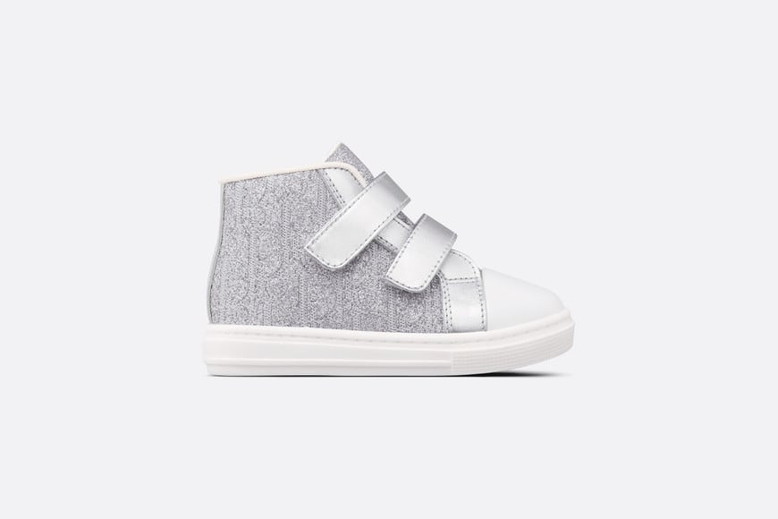 B23 Baby High-Top Sneaker • Silver-Tone Dior Oblique Technical Fabric