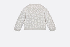 Baby Cardigan • Ivory Wool and Cashmere Jacquard Knit with Gray Stars