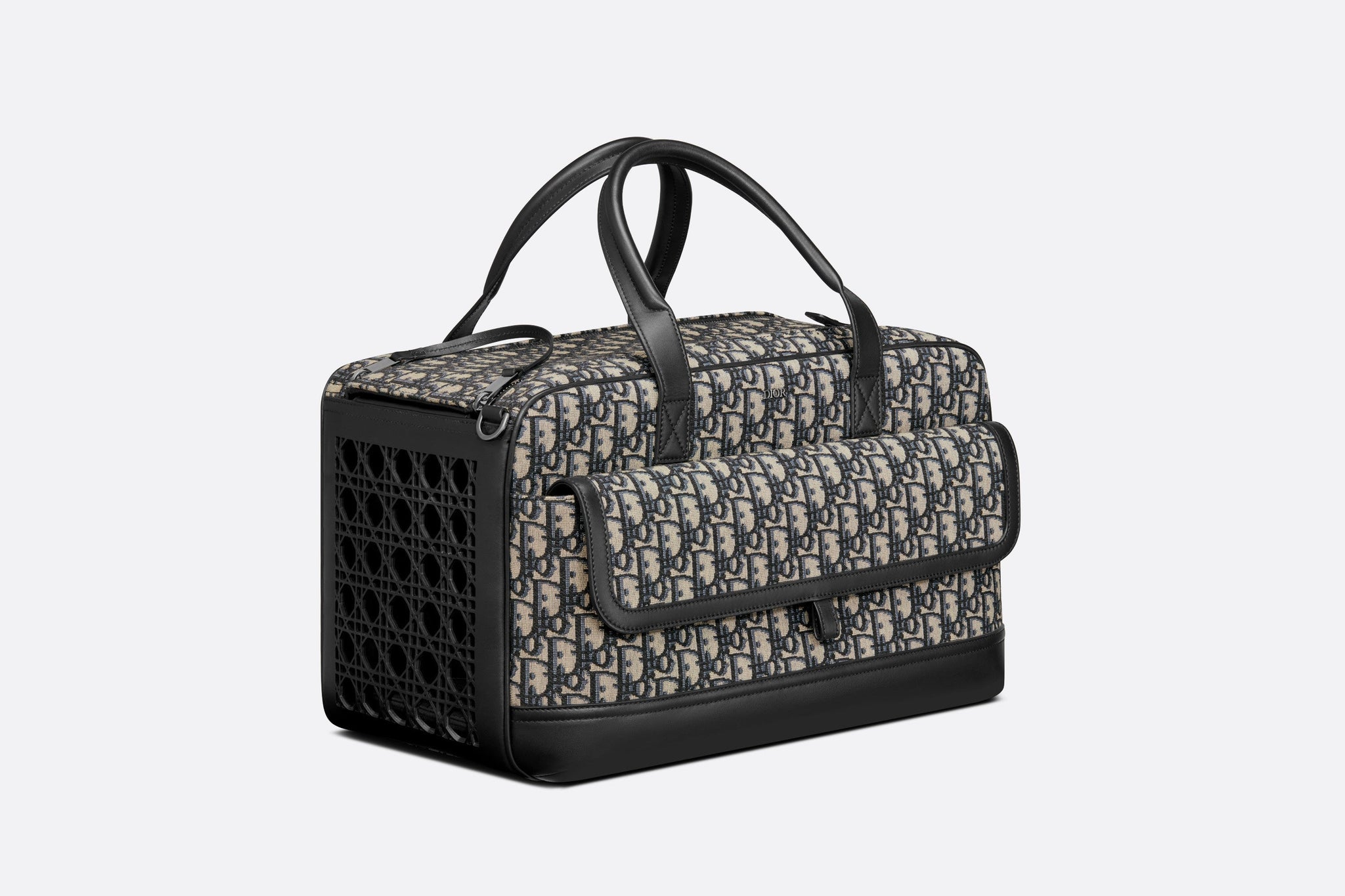 Dior Hit The Road Pet Carrier Bag Beige and Black Dior Oblique