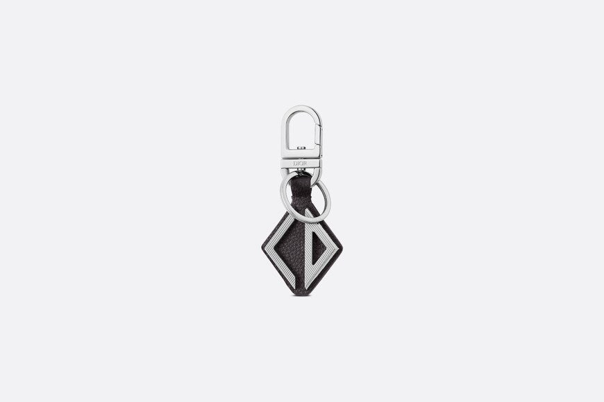 D-Touch Keyring • Black Grained Calfskin with CD Diamond Signature