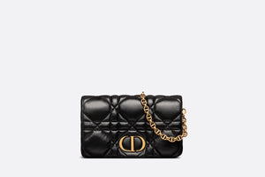 Dior Caro Macrocannage Mini Bag • Black Quilted Macrocannage Calfskin