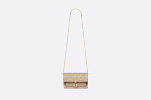 Lady Dior Chain Pouch • Sand-Colored Cannage Lambskin