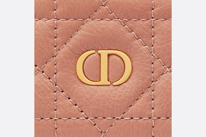 Dior Caro Five-Slot Card Holder • Rose Des Vents Supple Cannage Calfskin