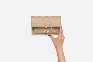 Lady Dior Chain Pouch • Sand-Colored Cannage Lambskin