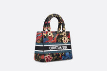 Load image into Gallery viewer, Medium Lady D-Lite Bag • Black Multicolor Dior Birds Embroidery
