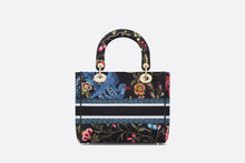 Load image into Gallery viewer, Medium Lady D-Lite Bag • Black Multicolor Dior Birds Embroidery
