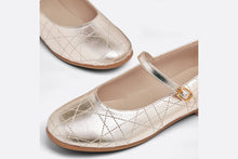 Load image into Gallery viewer, Kid&#39;s Ballet Flat • Gold-Tone Cannage Calfskin
