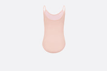 Load image into Gallery viewer, Kid&#39;s One-Piece Swimsuit • Pale Pink Technical Fabric with Pale Gold-Tone Cannage Motif
