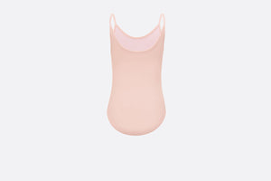 Kid's One-Piece Swimsuit • Pale Pink Technical Fabric with Pale Gold-Tone Cannage Motif