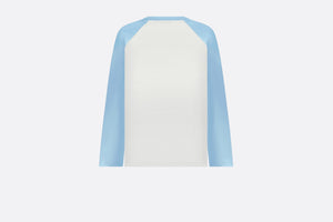 Kid's Long-Sleeved T-Shirt • Ivory and Sky Blue Cotton Jersey