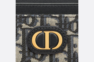 30 Montaigne Five-Slot Card Holder • Blue Dior Oblique Jacquard