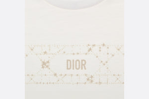 Baby T-Shirt • Ivory Cotton Jersey with Pale Gold-Tone Cannage Motif