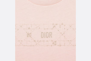 Baby T-Shirt • Pale Pink Cotton Jersey with Pale Gold-Tone Cannage Motif