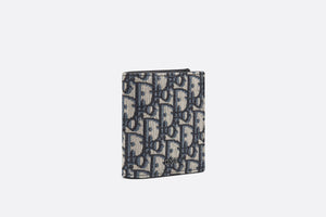 Compact Vertical Wallet • Beige and Black Dior Oblique Jacquard
