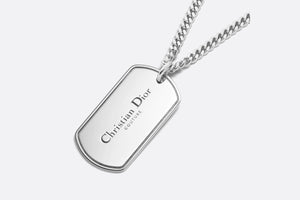 CD Couture Plate Pendant Necklace • Silver-Finish Brass