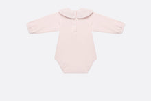 Load image into Gallery viewer, Baby Long-Sleeved Onesie • Pale Pink Cannage Jersey and Cotton Voile
