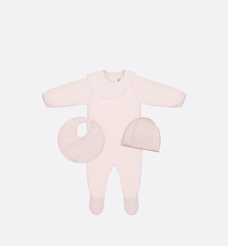 Newborn Gift Set • Pale Pink Cannage Jersey and Cotton Voile