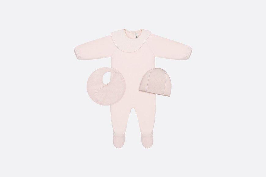 Newborn Gift Set • Pale Pink Cannage Jersey and Cotton Voile