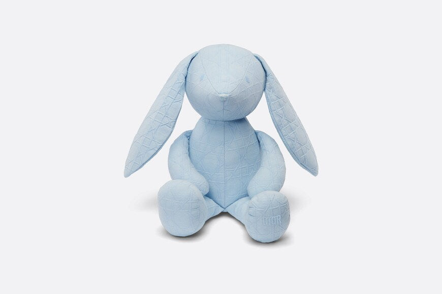 Rabbit Stuffed Toy • Sky Blue Cannage Cotton Canvas