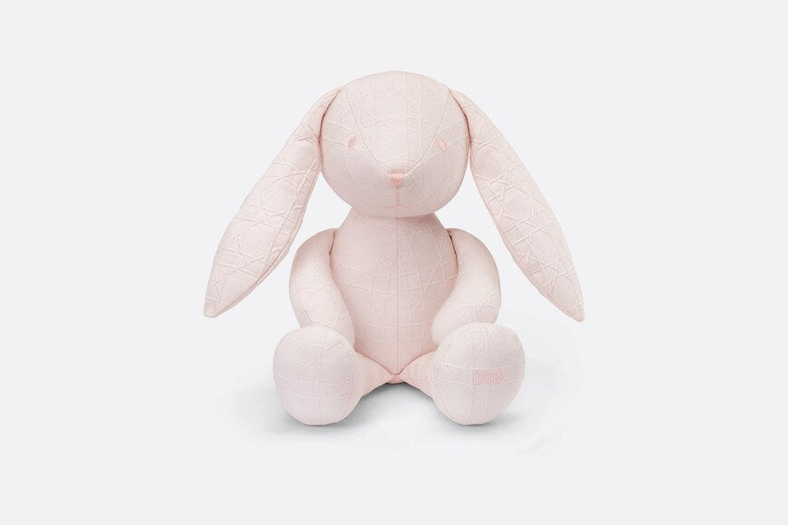 Rabbit Stuffed Toy • Pale Pink Cannage Cotton Canvas