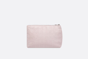 Zipped Pouch • Pale Pink Cannage Cotton Canvas