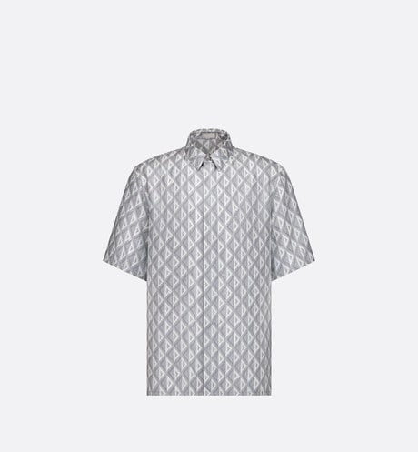 CD Diamond Short-Sleeved Shirt • Gray Silk Twill