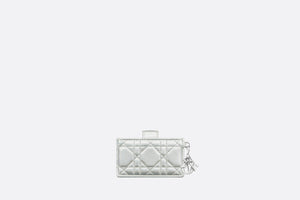 Lady Dior 5-Gusset Card Holder • Iridescent Metallic Silver-Tone Cannage Lambskin