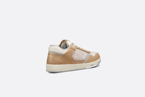 B27 Low-Top Sneaker • Beige and Cream Smooth Calfskin with Cream Dior Oblique Jacquard