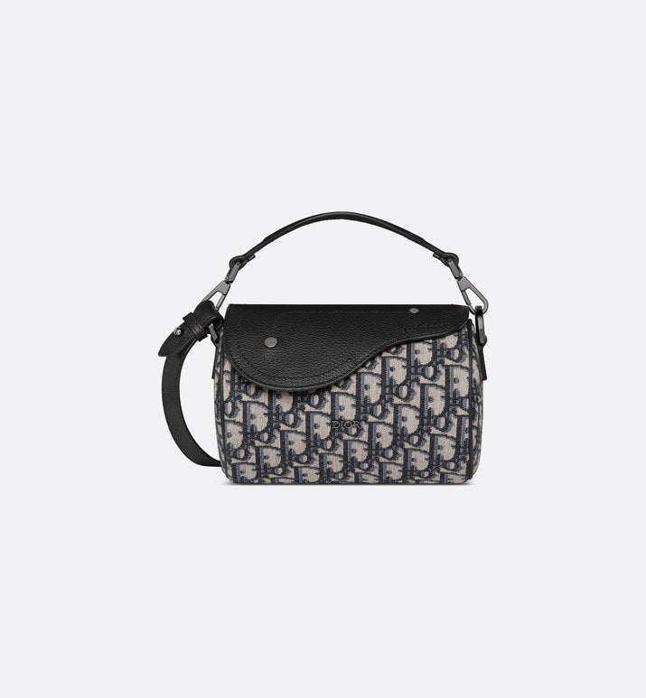 Mini Roller Bag with Strap • Beige and Black Dior Oblique Jacquard and ...