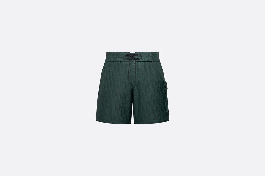 Dior Oblique Swim Shorts • Deep Green Technical Fabric