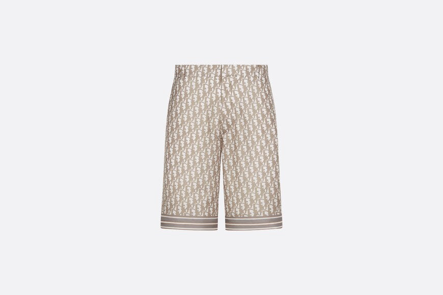 Dior Oblique Bermuda Shorts • Beige Silk Twill