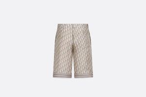 Dior Oblique Bermuda Shorts • Beige Silk Twill