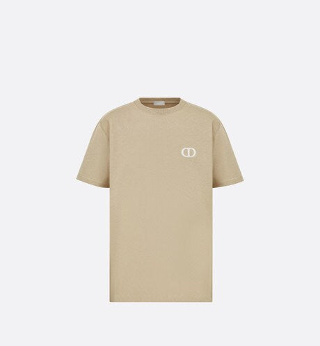 CD Icon Relaxed-Fit T-Shirt • Beige Cotton Jersey