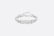 Load image into Gallery viewer, Dior Italic Chain Link Bracelet • Silver-Finish Brass and White Crystals
