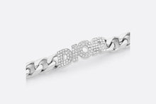 Load image into Gallery viewer, Dior Italic Chain Link Bracelet • Silver-Finish Brass and White Crystals

