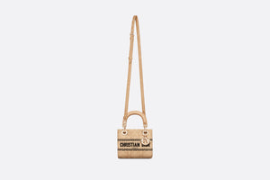 Mini Lady D-Lite Bag • Natural Cannage Raffia