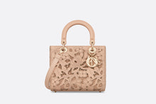 Load image into Gallery viewer, Medium Lady Dior Bag • Sand Pink Calfskin and D-Lace Embroidery with Macramé Effect
