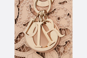 Medium Lady Dior Bag • Sand Pink Calfskin and D-Lace Embroidery with Macramé Effect