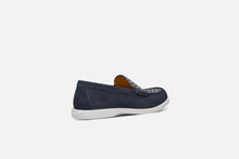 Load image into Gallery viewer, Dior Granville Loafer • Navy Blue Suede with Beige and Black Dior Oblique Jacquard
