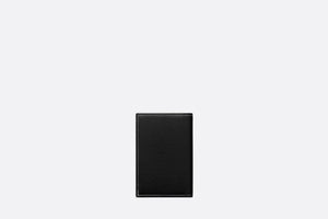 Saddle Bi-Fold Card Holder • Black Grained Calfskin Leather Marquetry