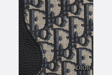 Load image into Gallery viewer, Saddle Wallet • Black Grained Calfskin Leather Marquetry with Beige and Black Dior Oblique Jacquard
