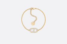Load image into Gallery viewer, Petit CD Bracelet • Gold-Finish Metal and Silver-Tone Crystals
