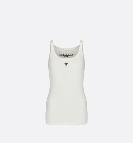 Tank Top • White Ribbed Cotton Jersey